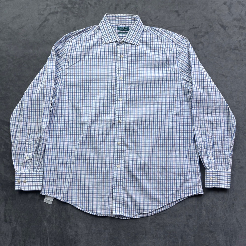 Lauren Ralph Lauren Mens XL Performance Stretch Plaid Button Down Shirt Blue